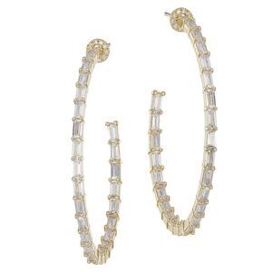 THEIA Hestia 14K Goldplated Inside-Out Hoops earrings